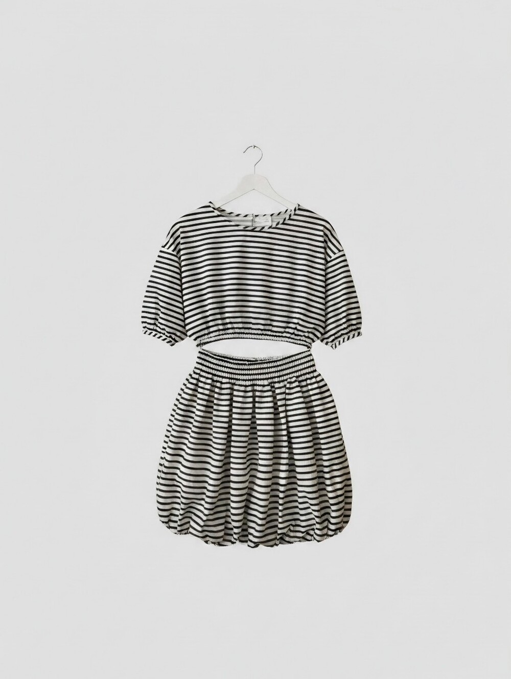 NWT SHEIN Slaydiva Striped 2-Piece Crop Top & Bubble Skirt Set 1XL